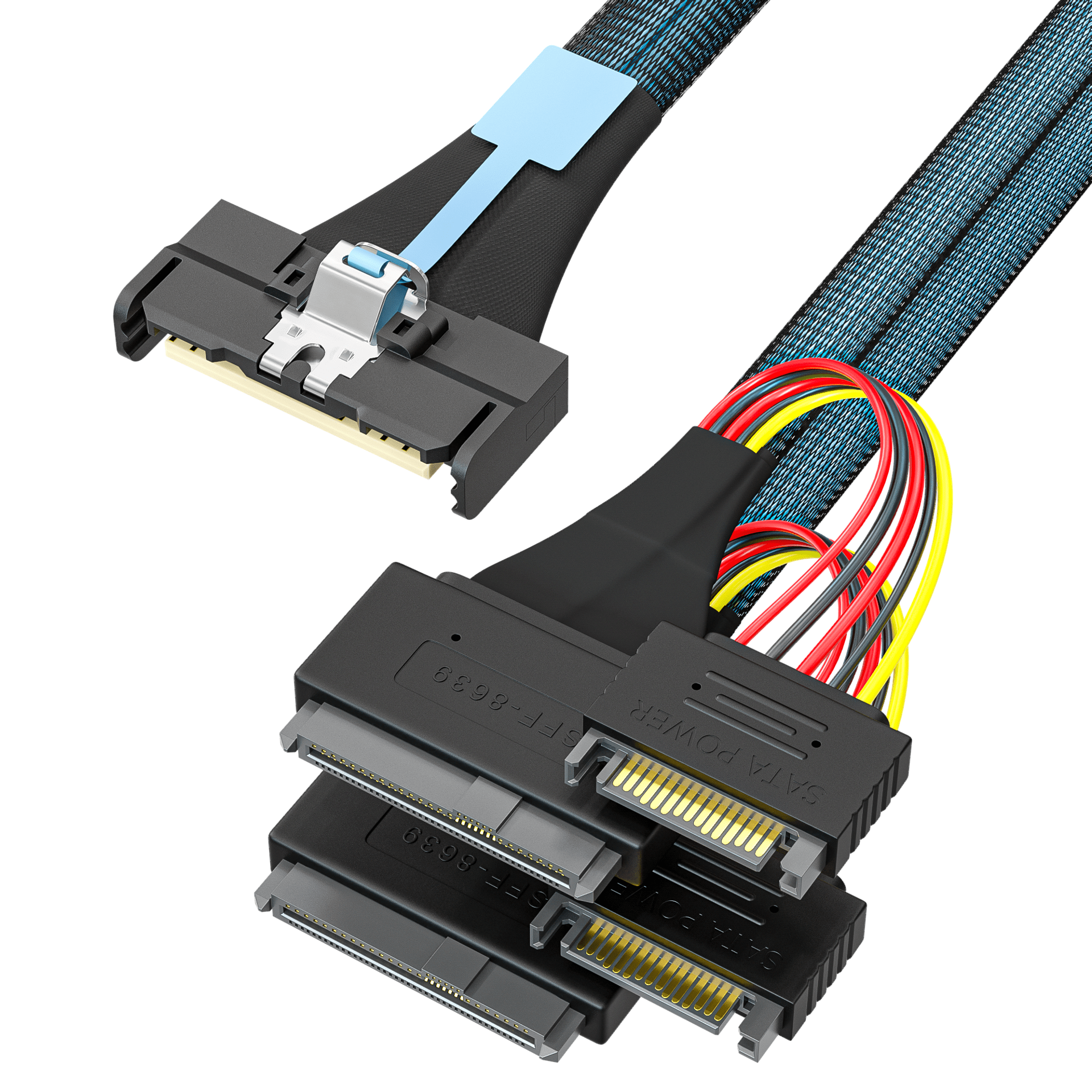 MCIO 8X 转 2*U.2 (SFF-8639)+15P