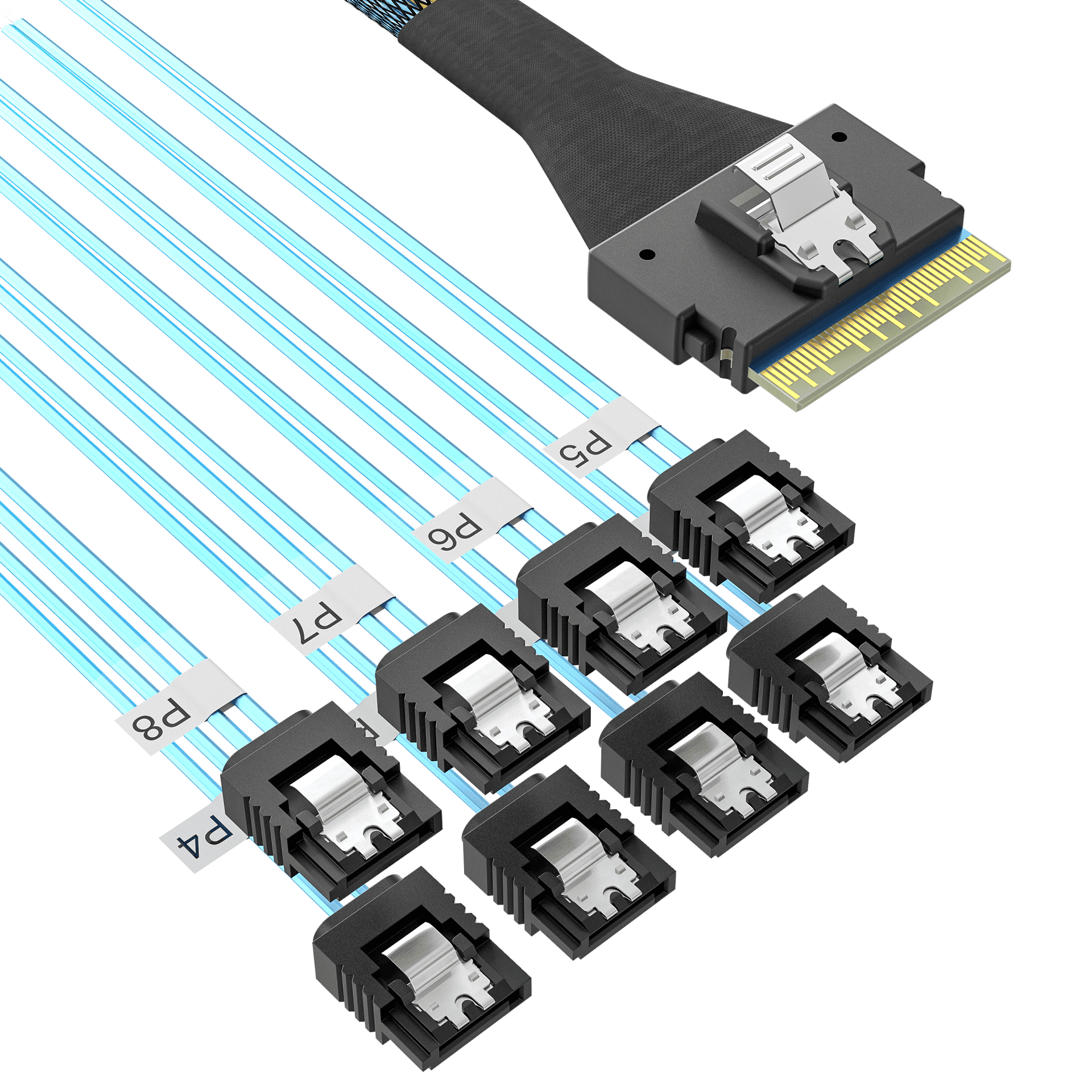 SlimSAS SFF-8654 8i 转 8*SATA