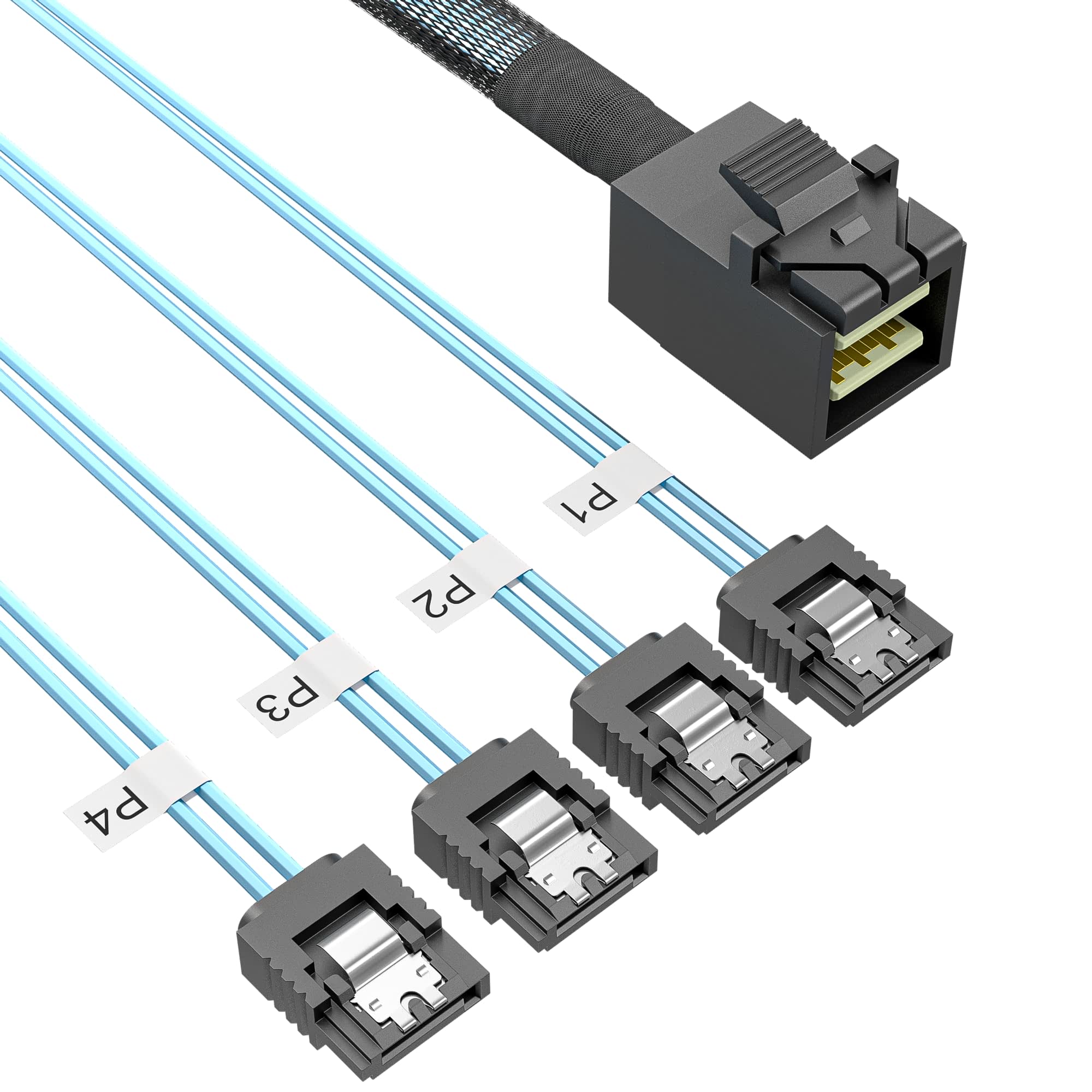 HD Mini SAS (SFF-8643) 转 4*SATA