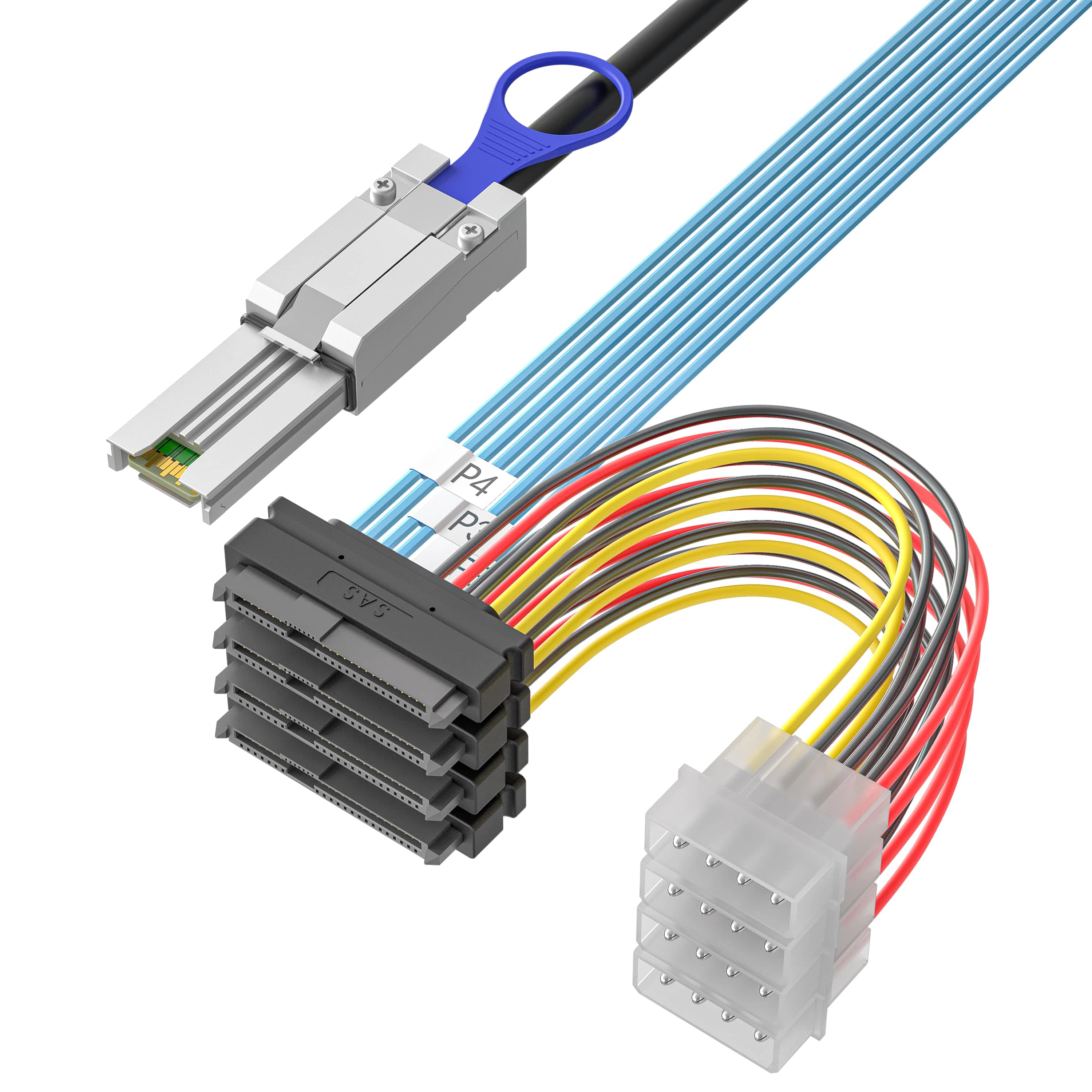 Mini SAS SFF-8088转4*SFF-8482+4P